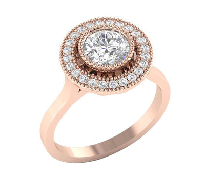 Prong Set Designer Solitaire Anniversary Ring I1 G 1.30 Ct Round Diamond 14k Rose Gold