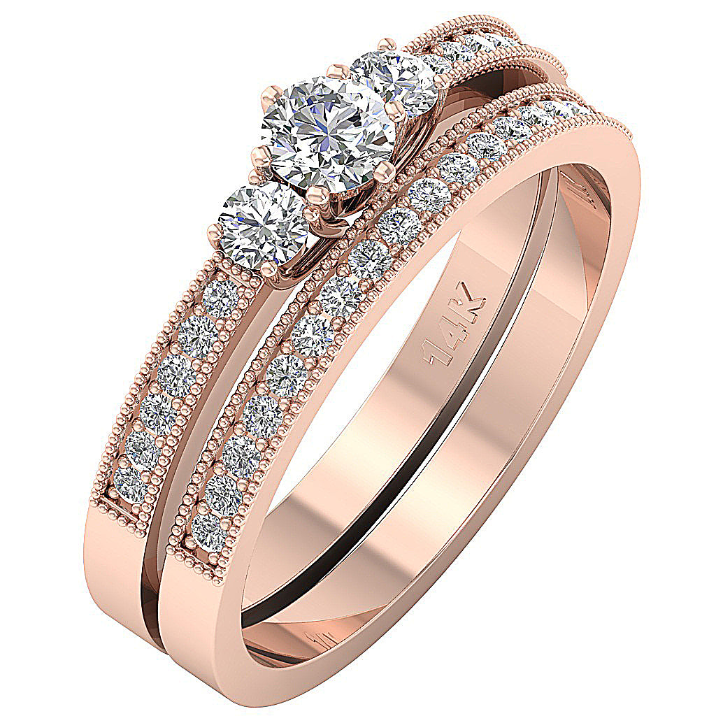 14kRoseGoldBridalRingPaveSet