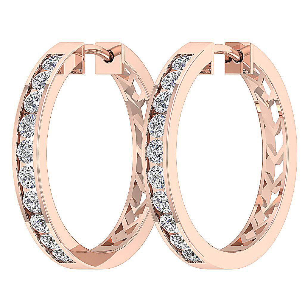 14kSolidGoldChannelSetHoopsEarring