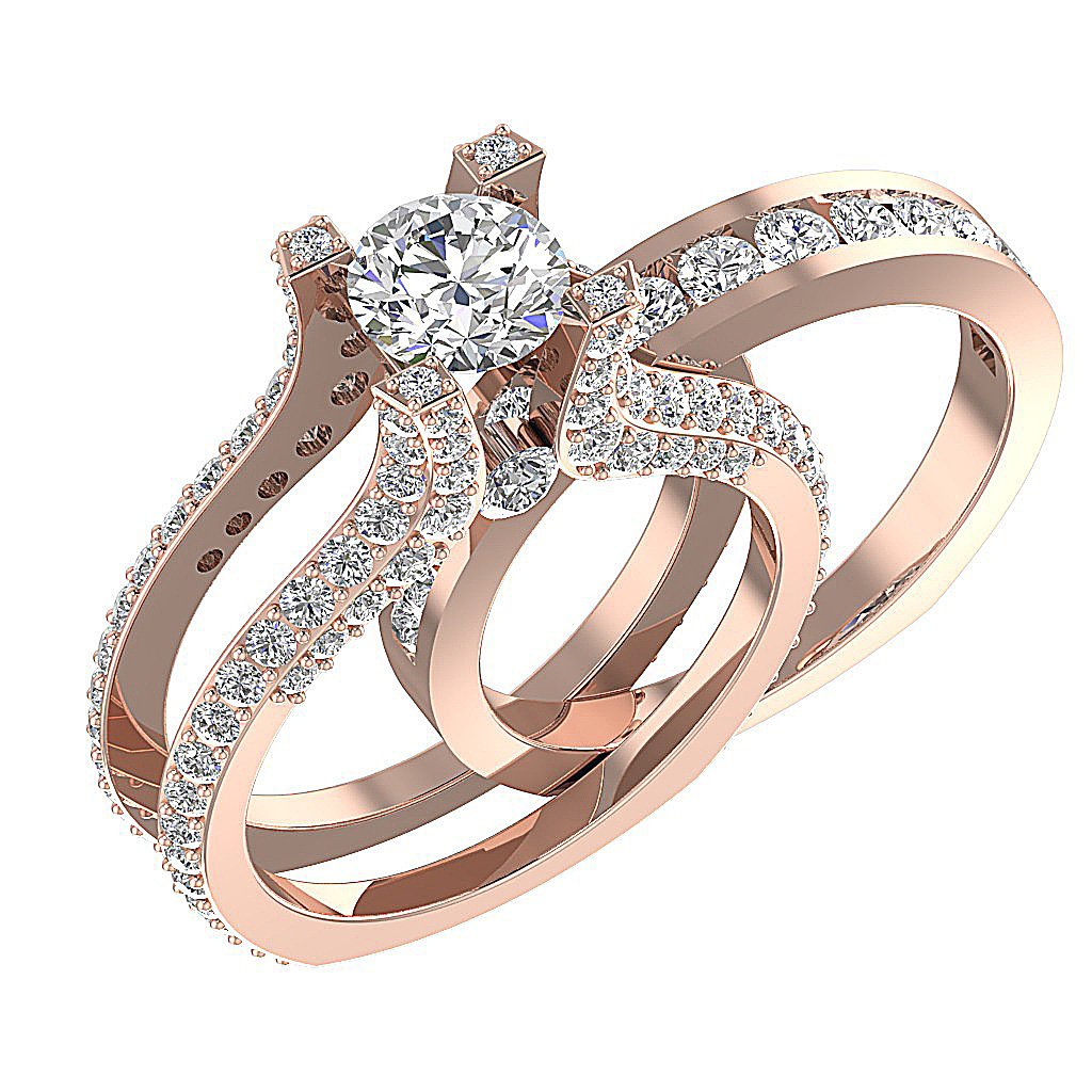 Round Diamond 14K Solid Gold Halo Bridal Anniversary Ring Prong Channel Set I1 G 3.75 Carat