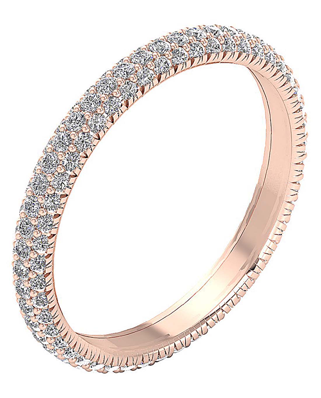 Natural Diamond I1 G 1.40 Ct Designer Wedding Eternity Ring 14k Solid Gold