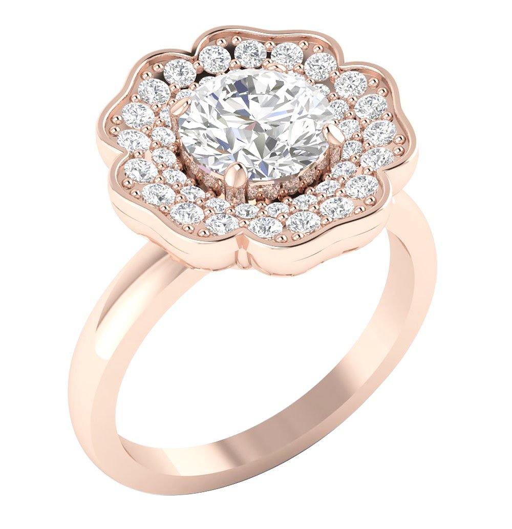 I1 G 2.10 Ct Genuine Diamond 14k Solid Gold Solitaire Designer Wedding Ring