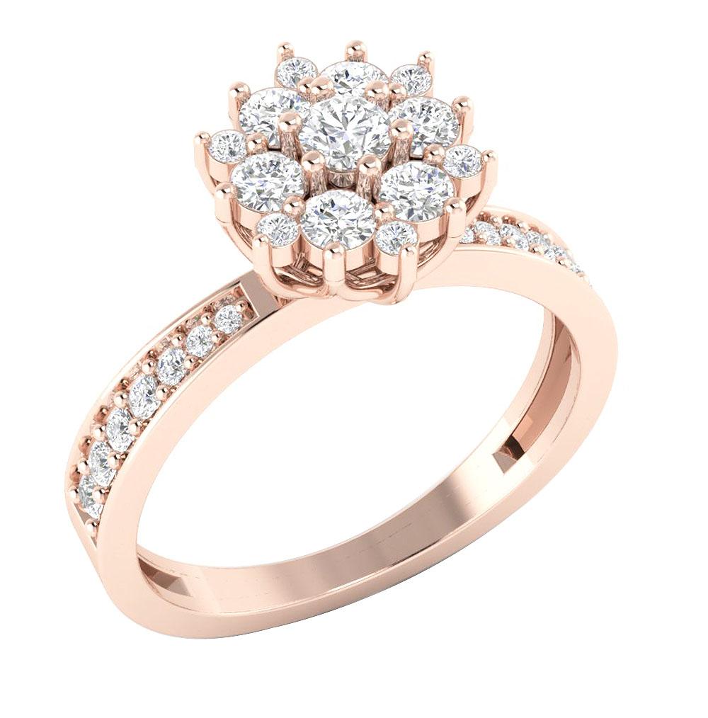 Designer Fashion Solitaire Ring SI1 G 0.85 Carat Natural Diamond 14k Gold