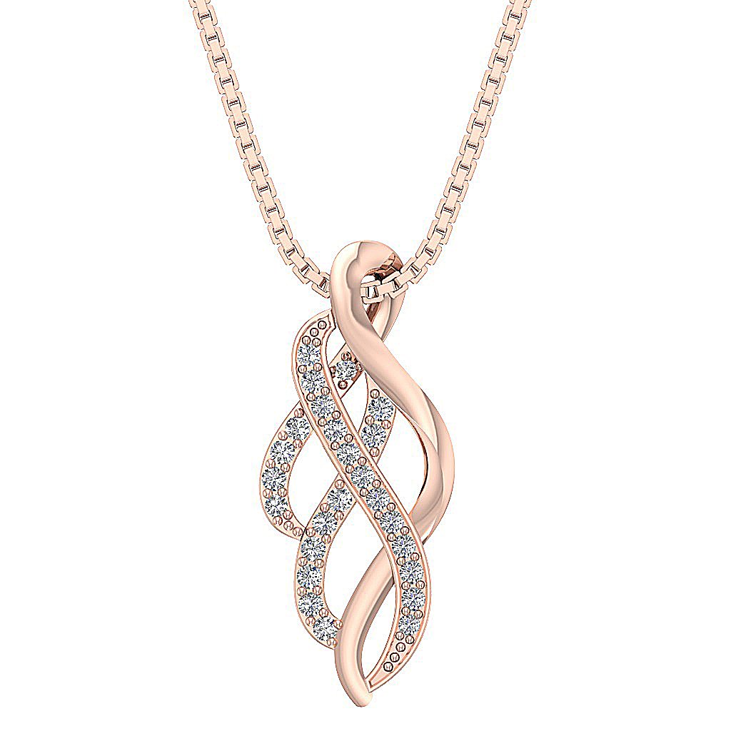 14k/18k Solid Gold Unique Fashion Pendants SI1/I1 G 0.20 Carat Round Diamond