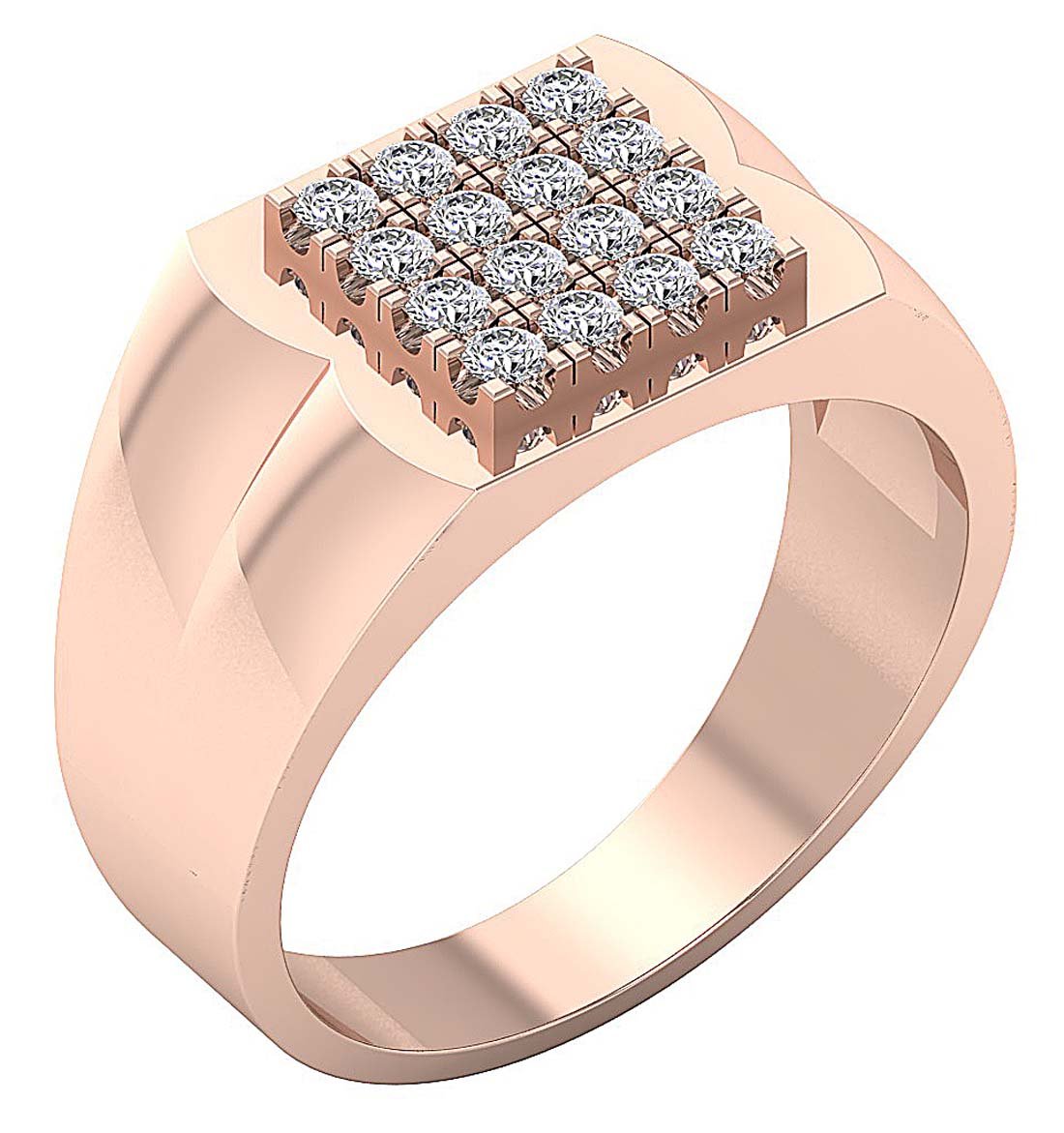 14k Solid Gold I1 G 0.70 Ct Mens Anniversary Ring Natural Diamond Prong Set 12.00 MM
