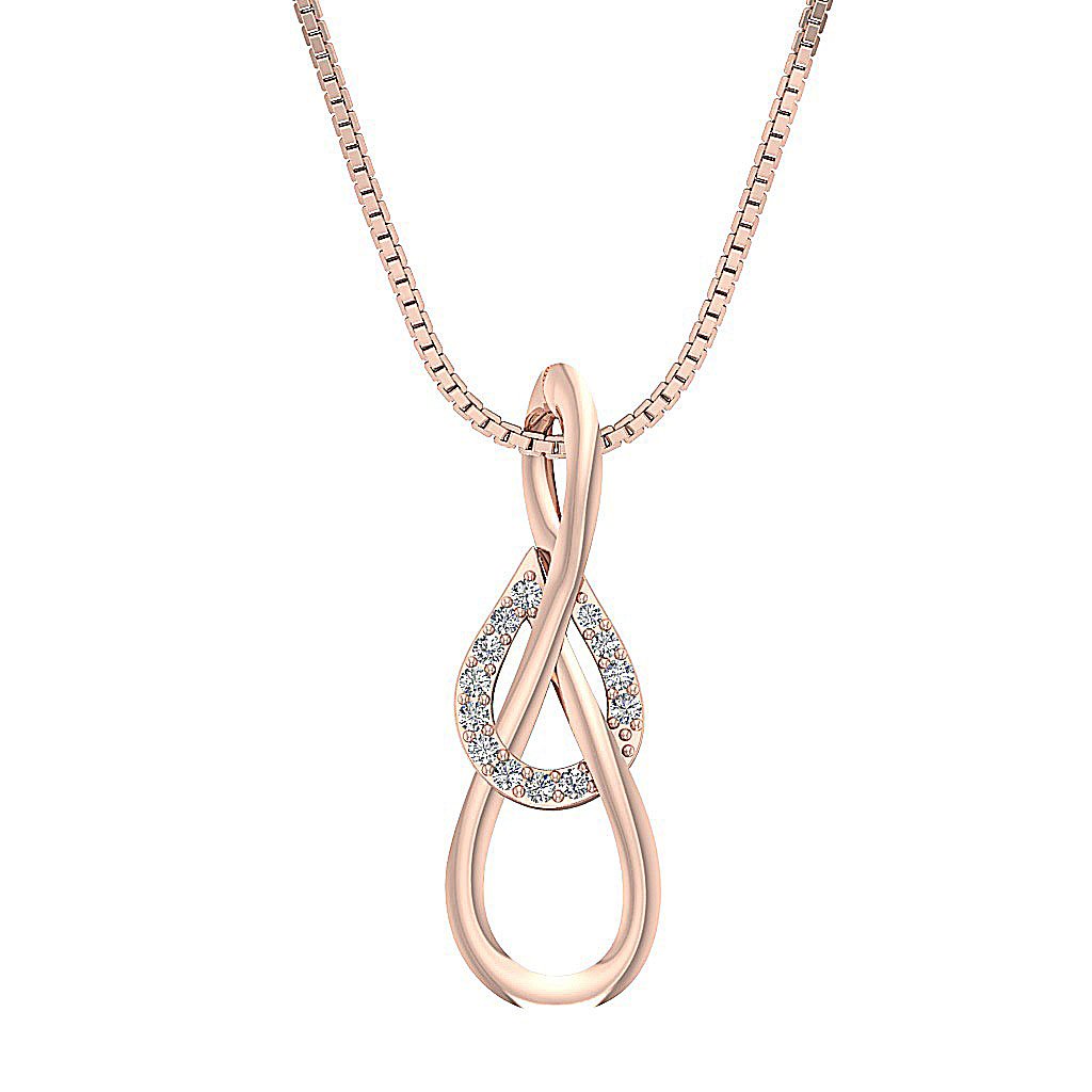14k/18k Solid Gold Designer Fashion Pendant SI1/I1 G 0.15 Carat Genuine Diamond