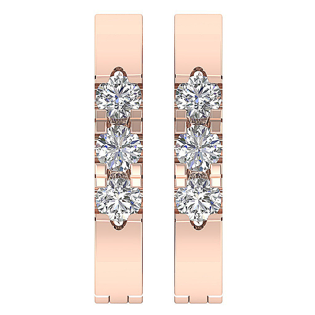 14kRoseGoldGenuineDiamondEarring