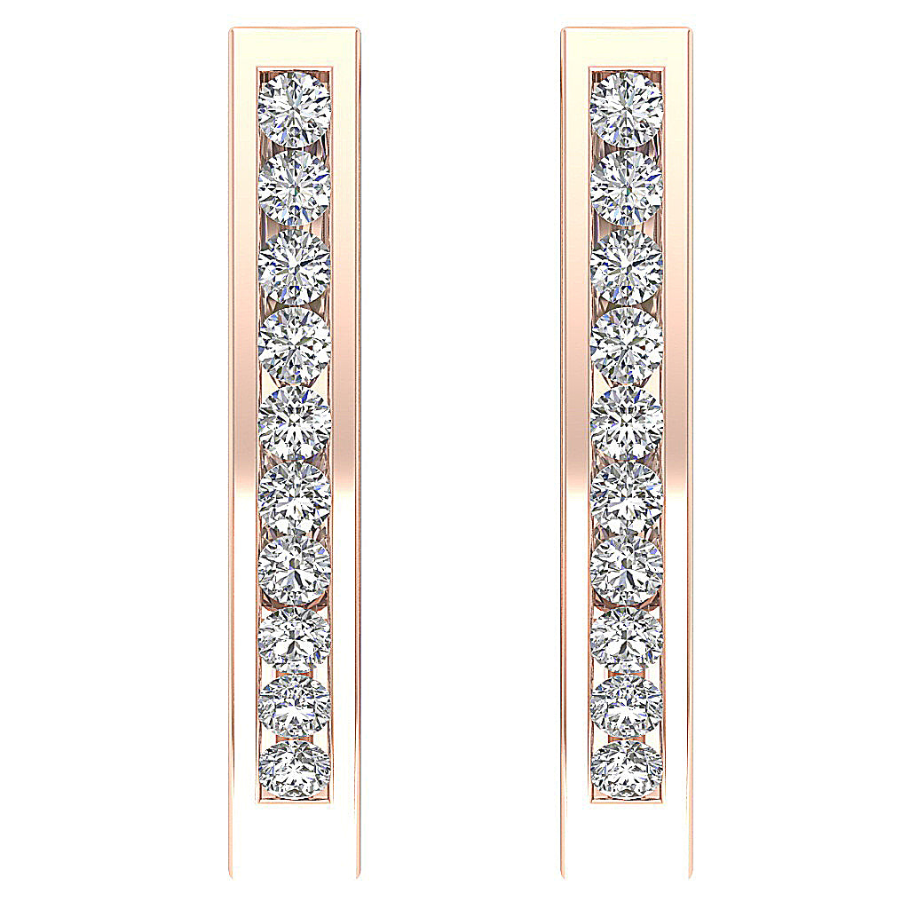 14kRoseGoldNaturalCutDiamondEarring