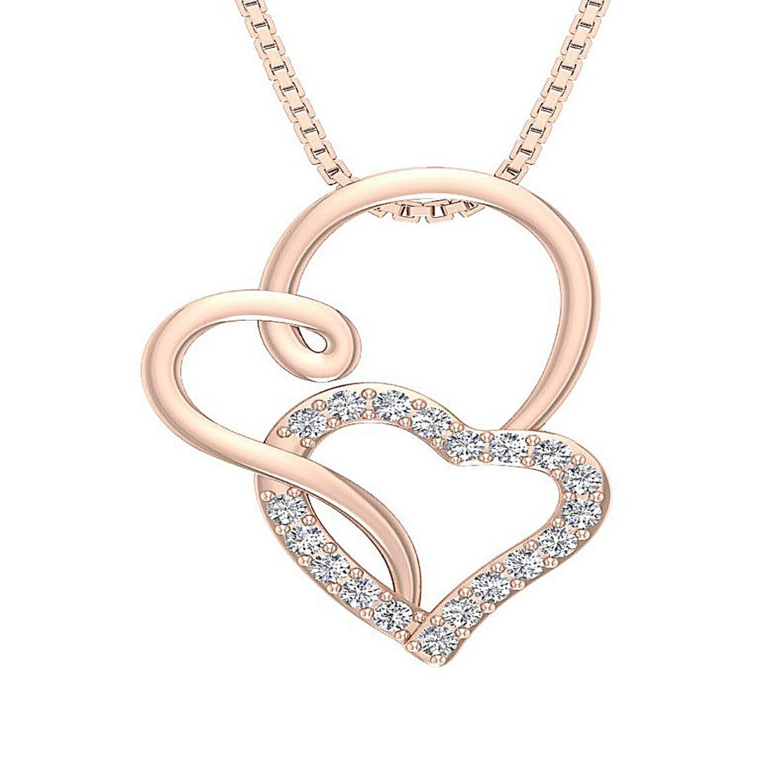 14k/18k Solid Gold Natural Diamond SI1/I1 G 0.35 Ct Unique Heart Shape Pendant