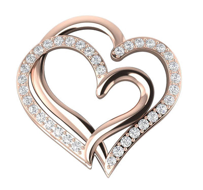 14k/18k Gold Round Cut Diamond VVS1/VS1/SI1/I1 0.40 Carat Designer Heart Shape Pendant