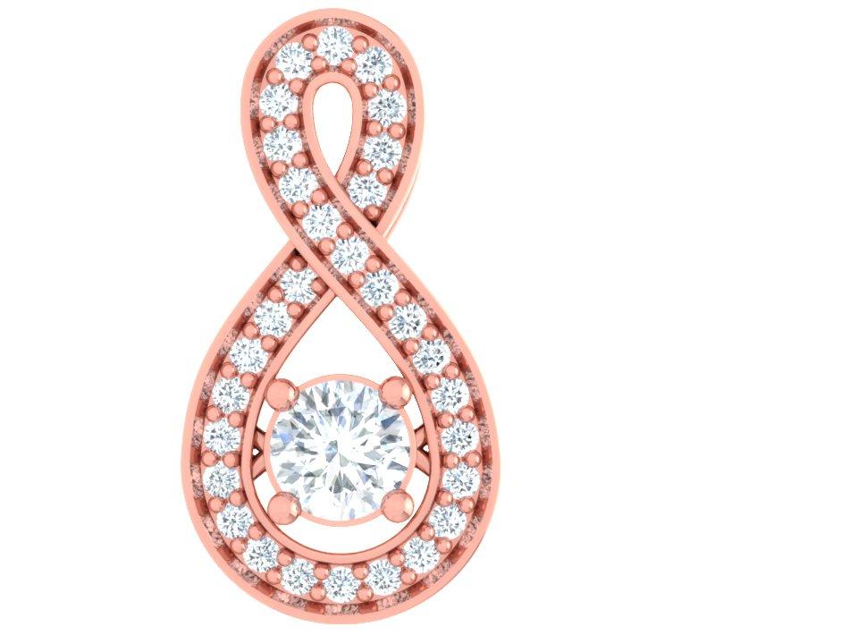 14k/18k Rose Gold Designer Fashion Wedding Pendant Genuine Diamond I1 G 0.50 Ct Prong Set