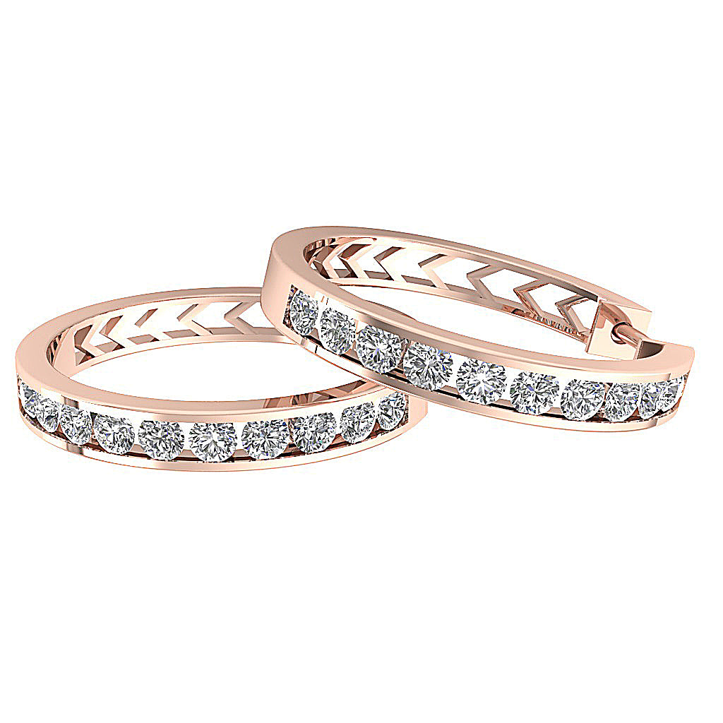 14kRoseGoldRoundCutDiamondEarring