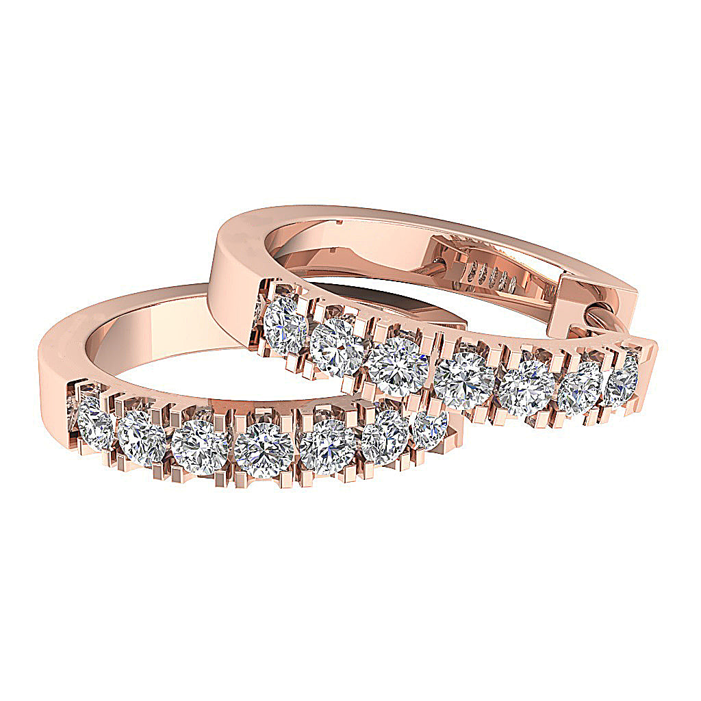 14kRoseGoldRoundCutDiamondEarring