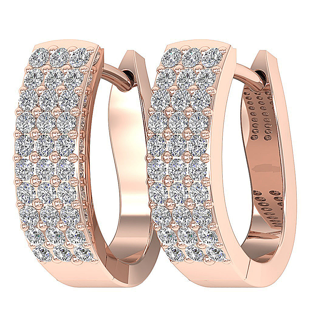 14kRoseGoldRoundCutDiamondEarring