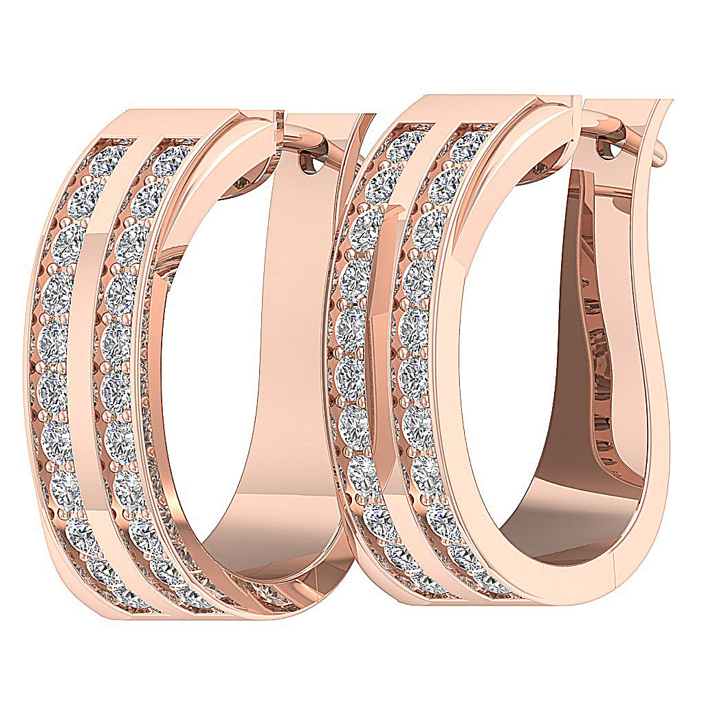 14kRoseGoldRoundCutDiamondEarring