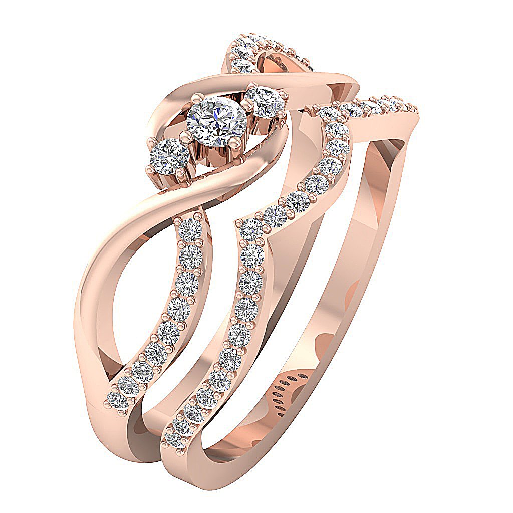 3 Stone Matching Wedding Band Sets 14k Gold SI1 G 0.60 Ct Genuine Diamond