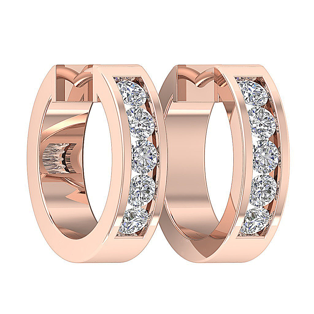 14kRoseGoldRoundDiamondEarring