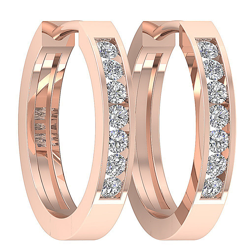 14kRoseGoldRoundDiamondEarring