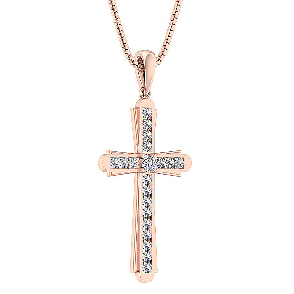 14kRoseGoldRoundDiamondPendant