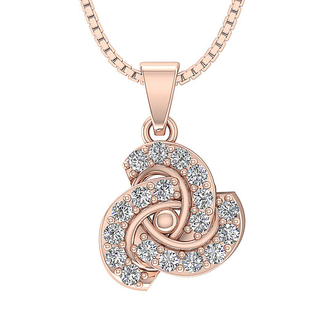14kRoseGoldRoundDiamondPendant