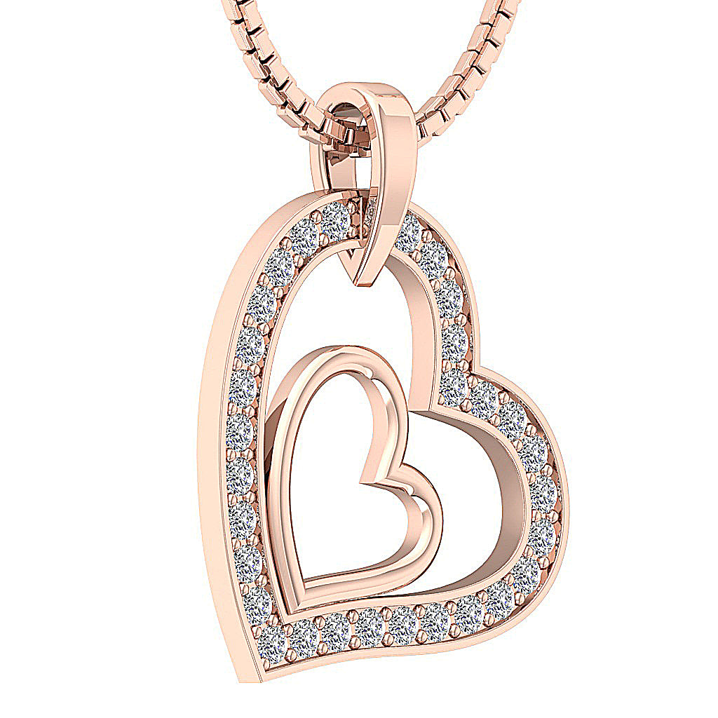 14kRoseGoldRoundDiamondPendant