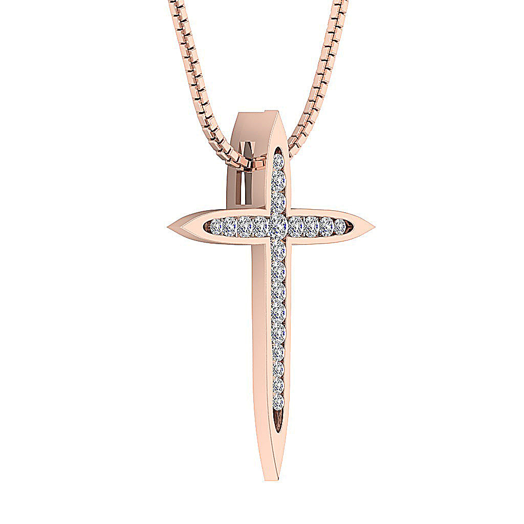 14kRoseGoldGenuineCutDiamondPendant