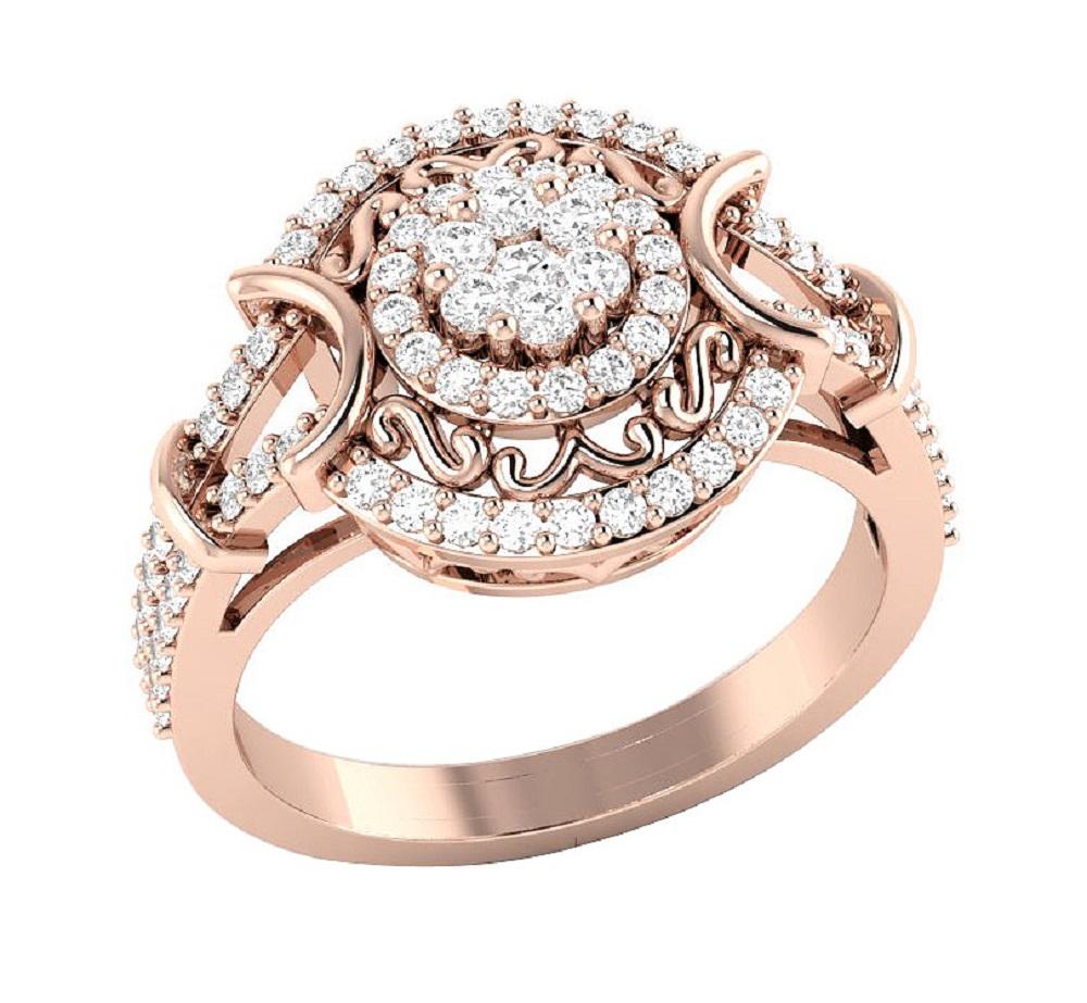 14k Solid Gold Genuine Diamond SI1 G 0.65 Carat Vintage Engagement Ring