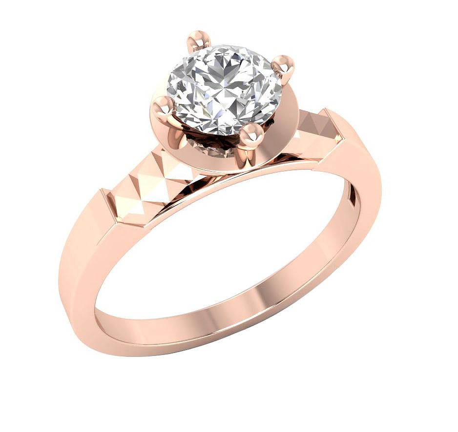 14k Rose Gold Vintage Engagement Ring Natural Diamond SI1 G 0.85 Ct Prong Set 7.45 MM