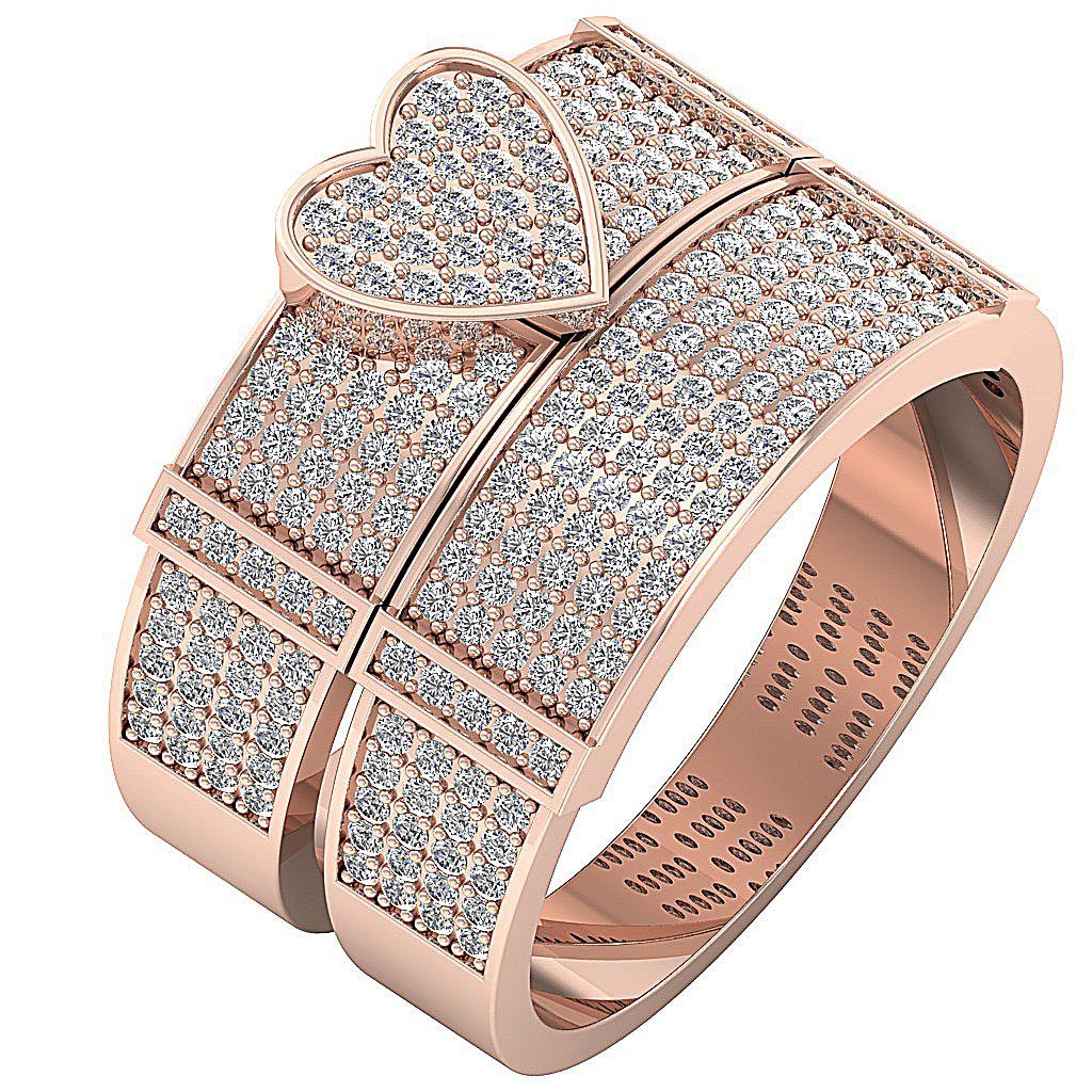 Heart Wedding Rings Bridal Set SI1 G 1.25 Carat Genuine Diamond 14k Gold