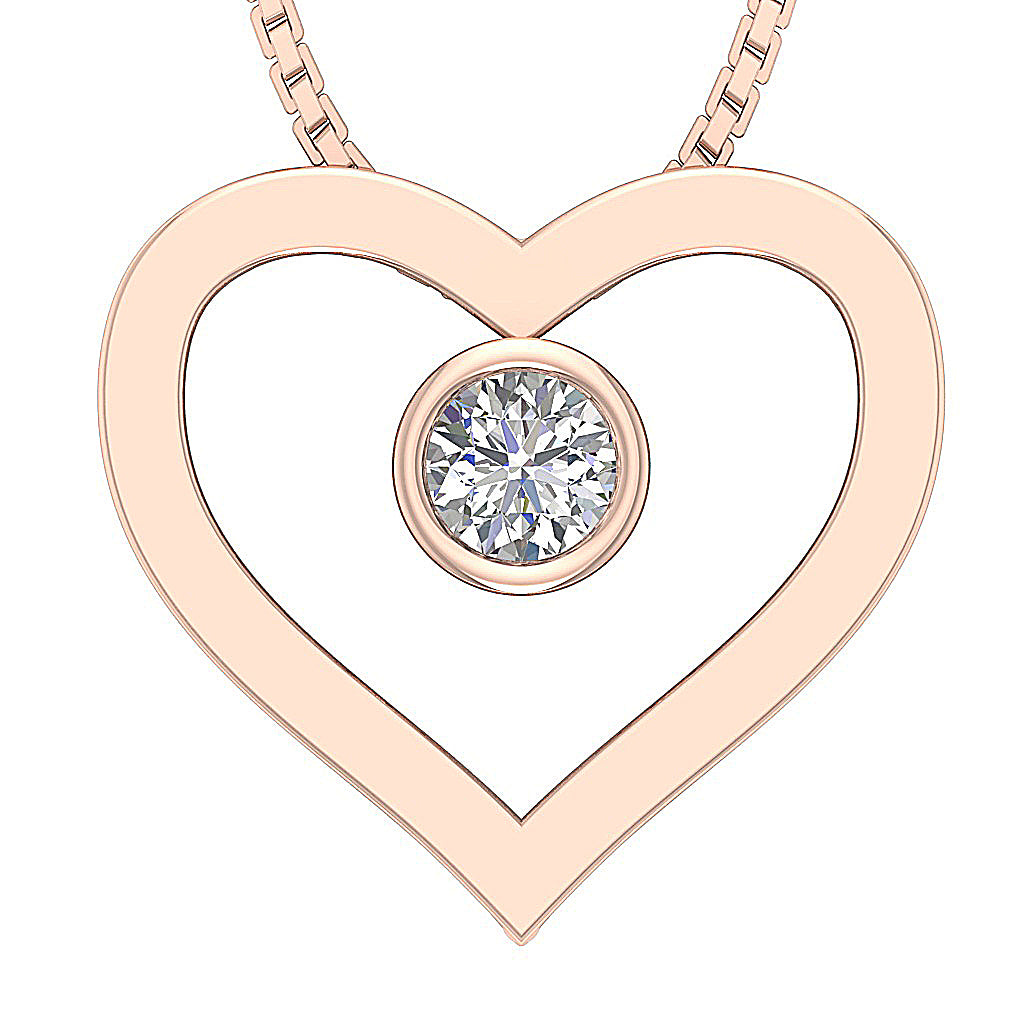14kRoseGoldNaturalDiamondHeartPendant