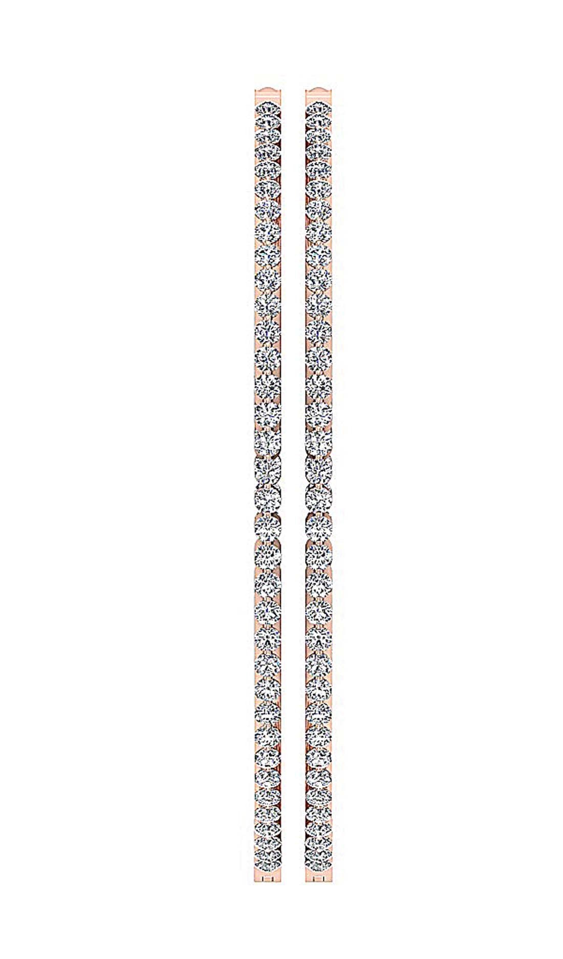SI1/I1 G 5.70 Ct Genuine Diamond Large Hoop Wedding Earrings 18k/14k White Yellow Rose Gold Prong Set