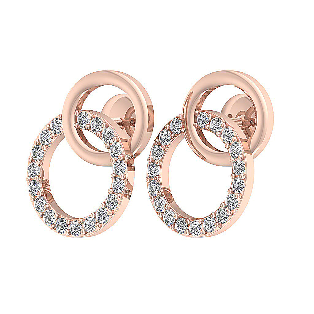 14kRoseGoldGenuineCutDiamondEarring