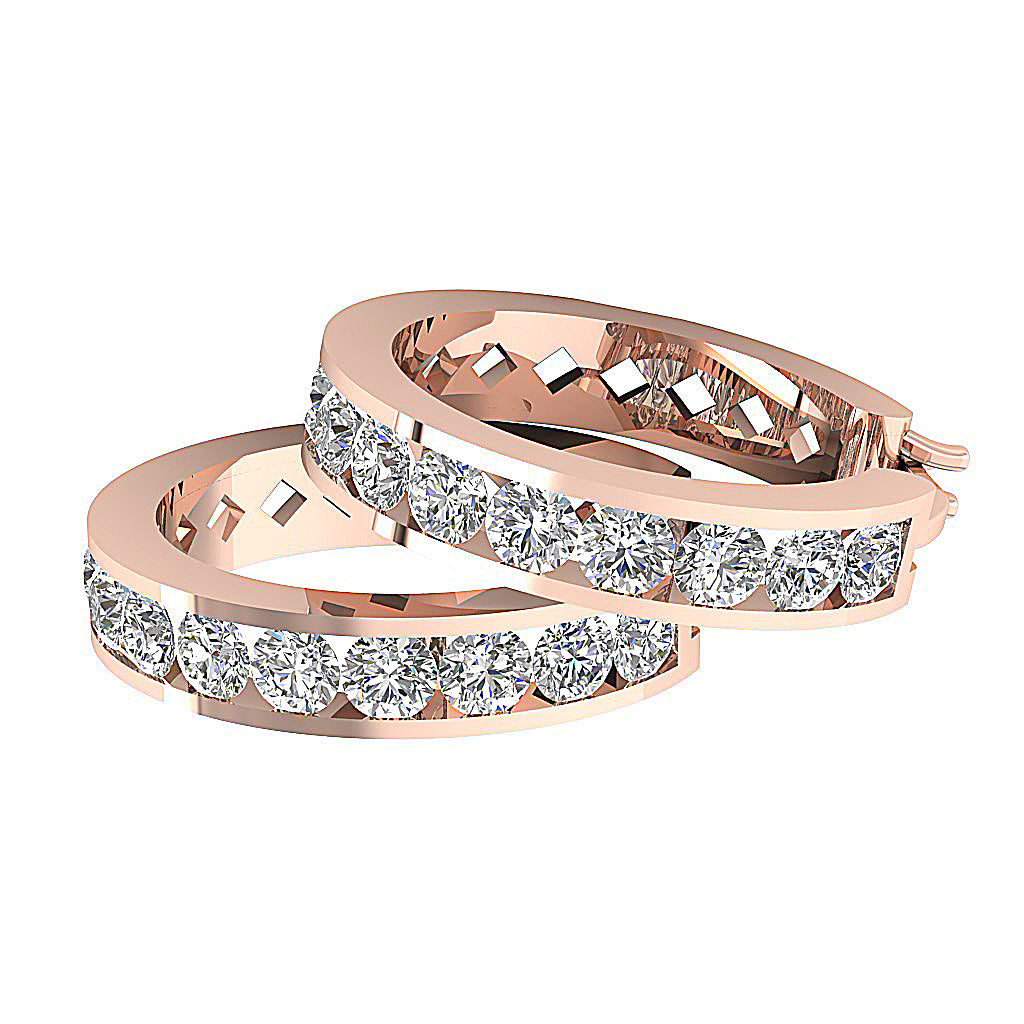 14kRoseGoldGenuineCutDiamondEarring