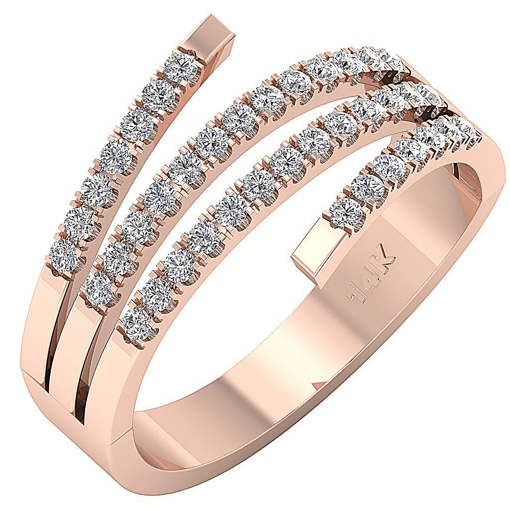 Wedding Ring Genuine Diamond SI1 G 0.60 Ct 14K White Gold Pave Set