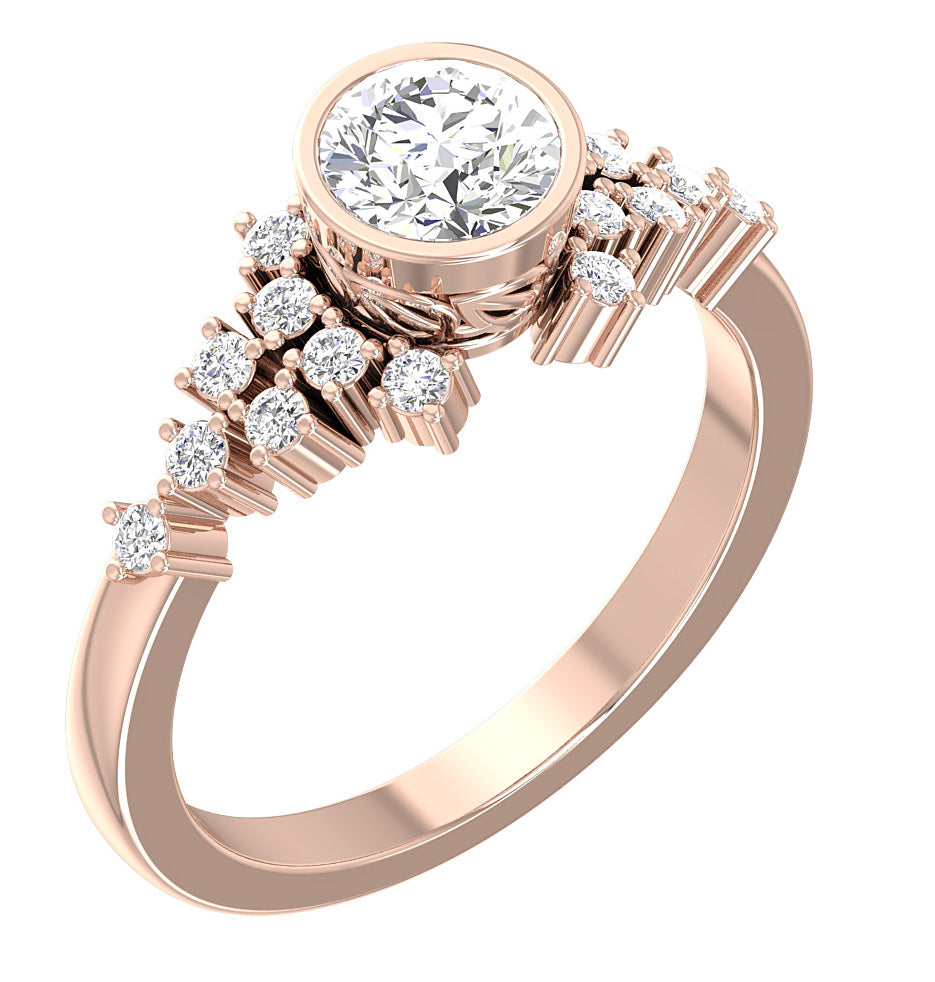 Classic Solitaire Engagement Ring 14K Gold Natural Diamond SI1 G 1.10 Carat 7.70 MM