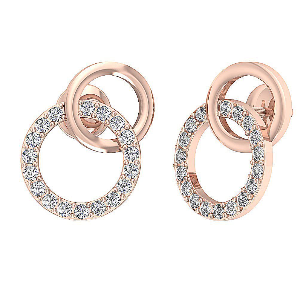 14kRoseGoldGenuineDiamondEarring