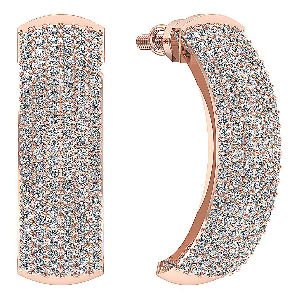 14kRoseGoldGenuineDiamondEarring