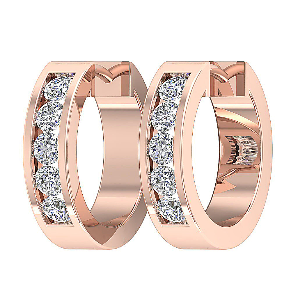 14kRoseGoldGenuineDiamondEarring