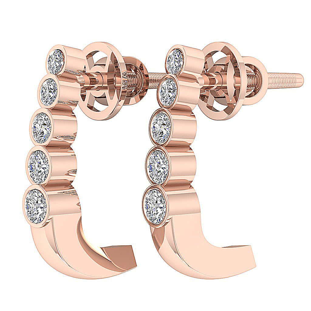 14kRoseGoldRoundDiamondEarring