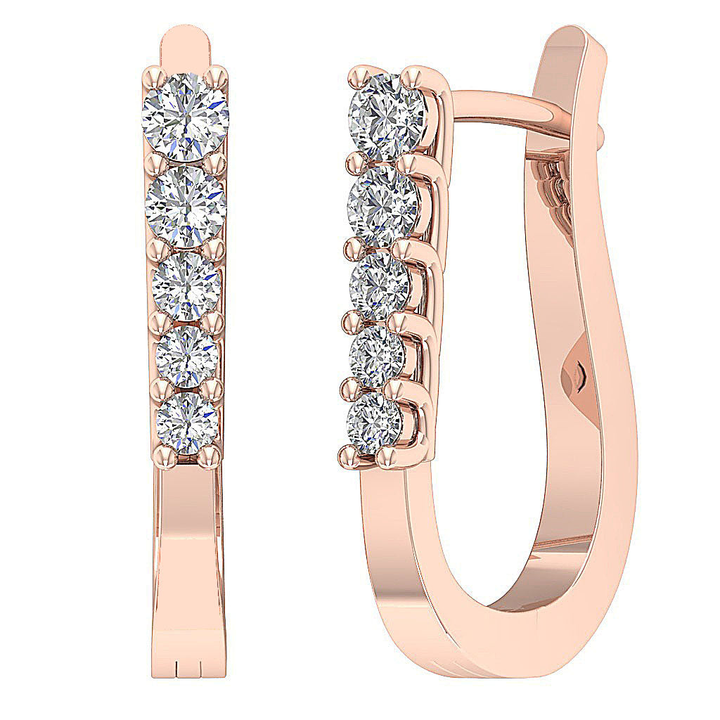 14kRoseGoldGenuineDiamondEarring
