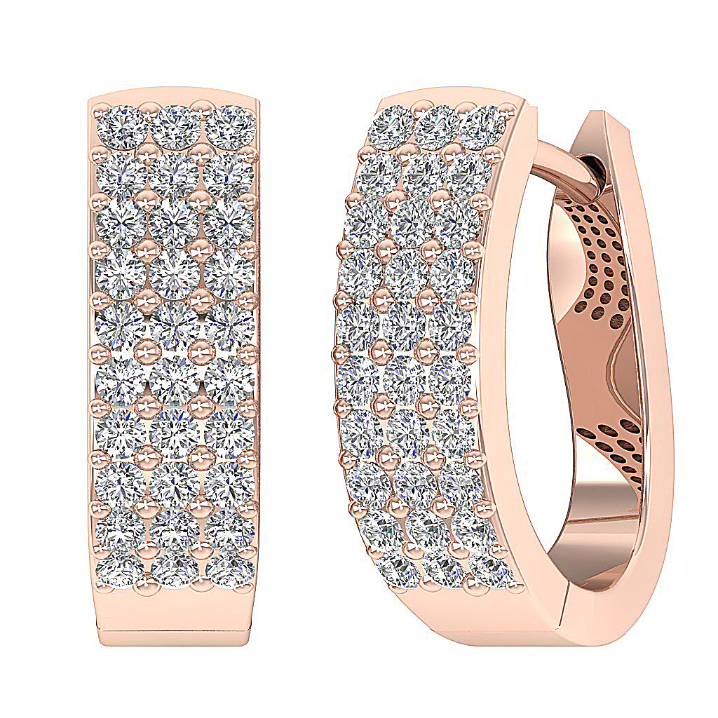 14kRoseGoldGenuineDiamondEarring