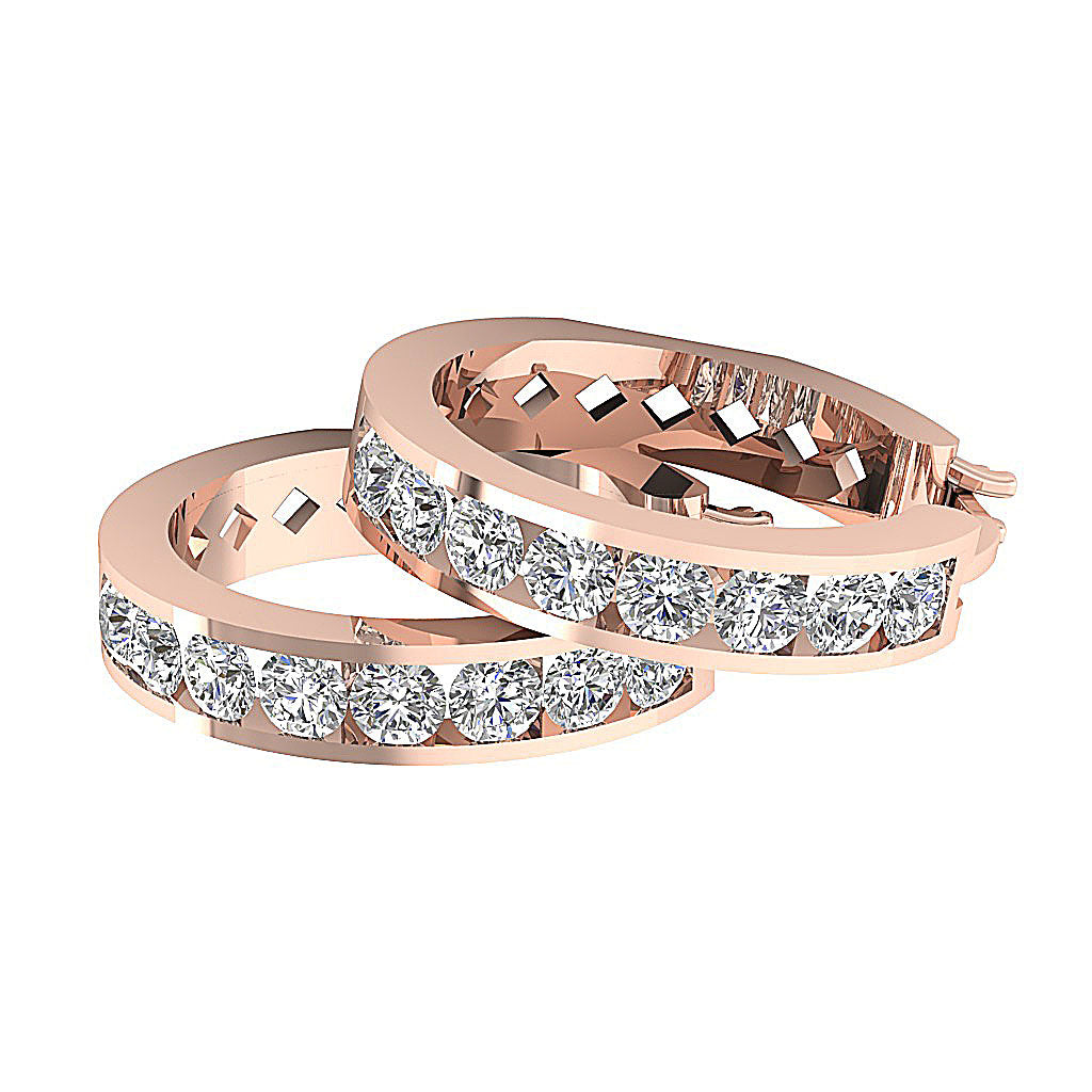 14kRoseGoldNaturalDiamondEarringChannelSet