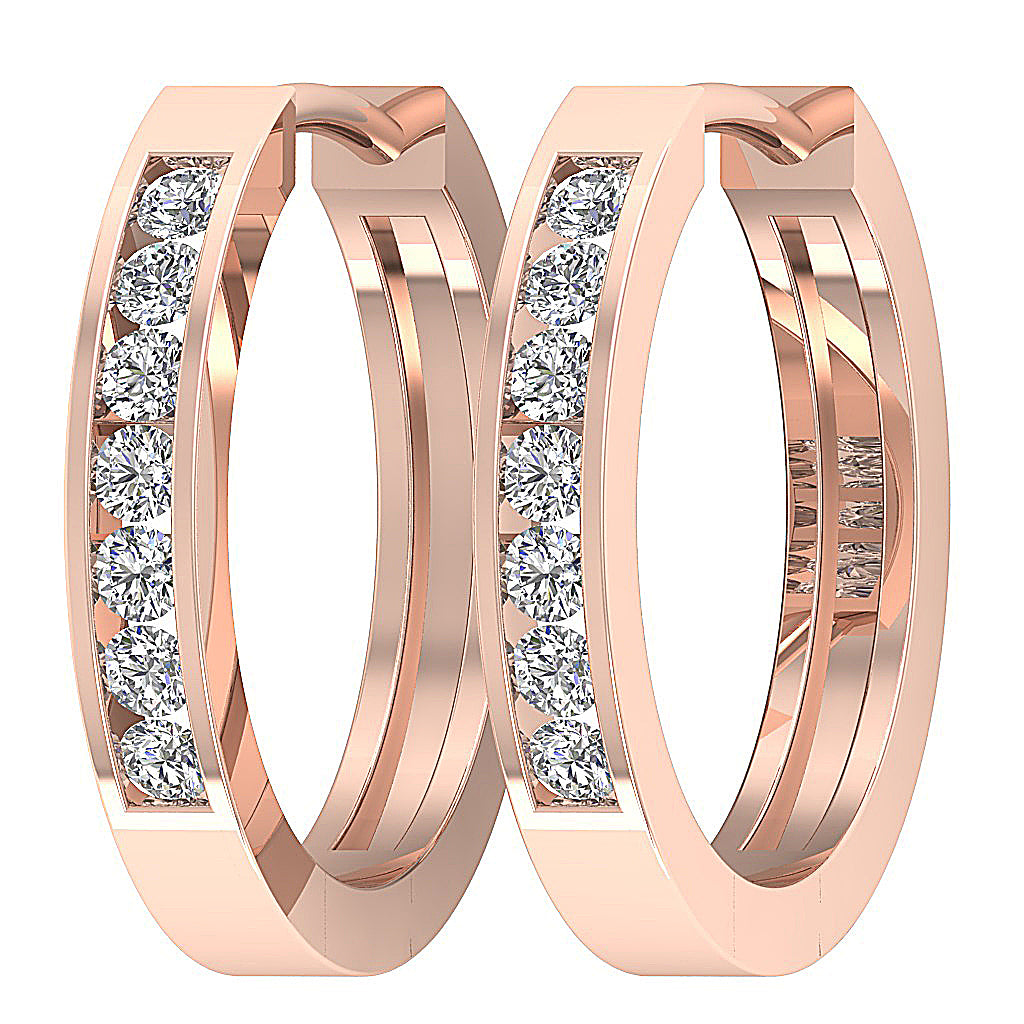 14kRoseGoldGenuineDiamondEarring