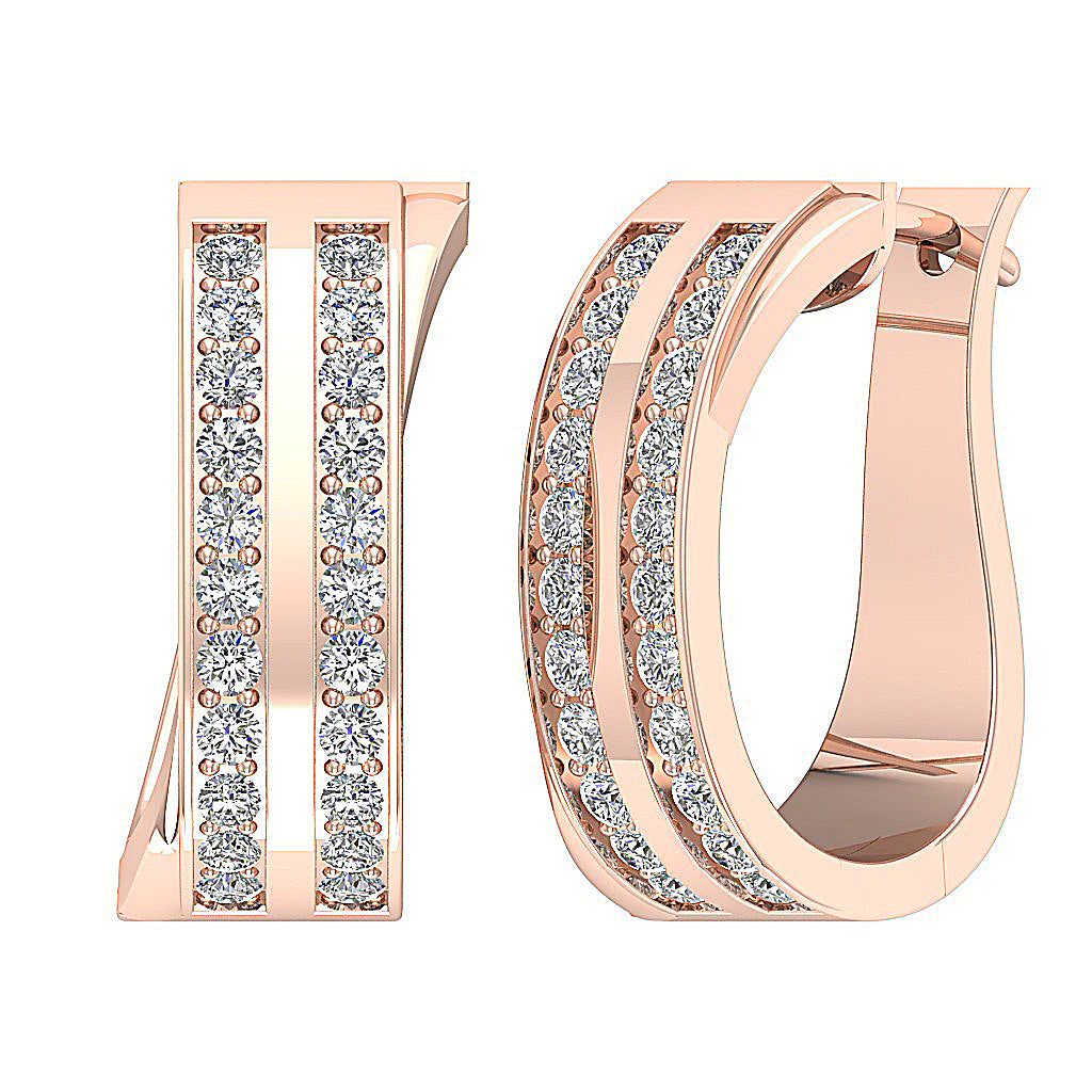 14kRoseGoldGenuineDiamondEarring