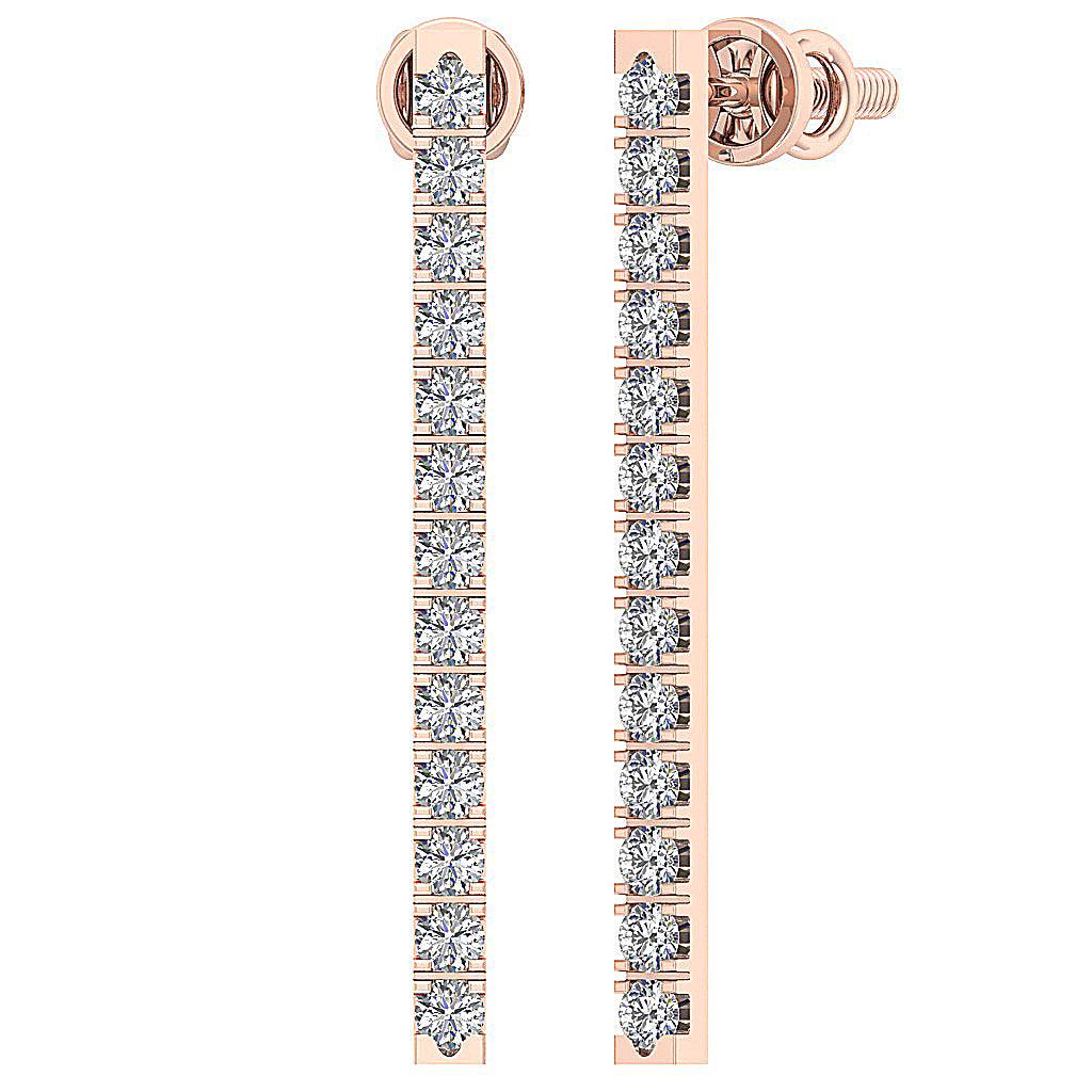 14kRoseGoldGenuineDiamondEarring