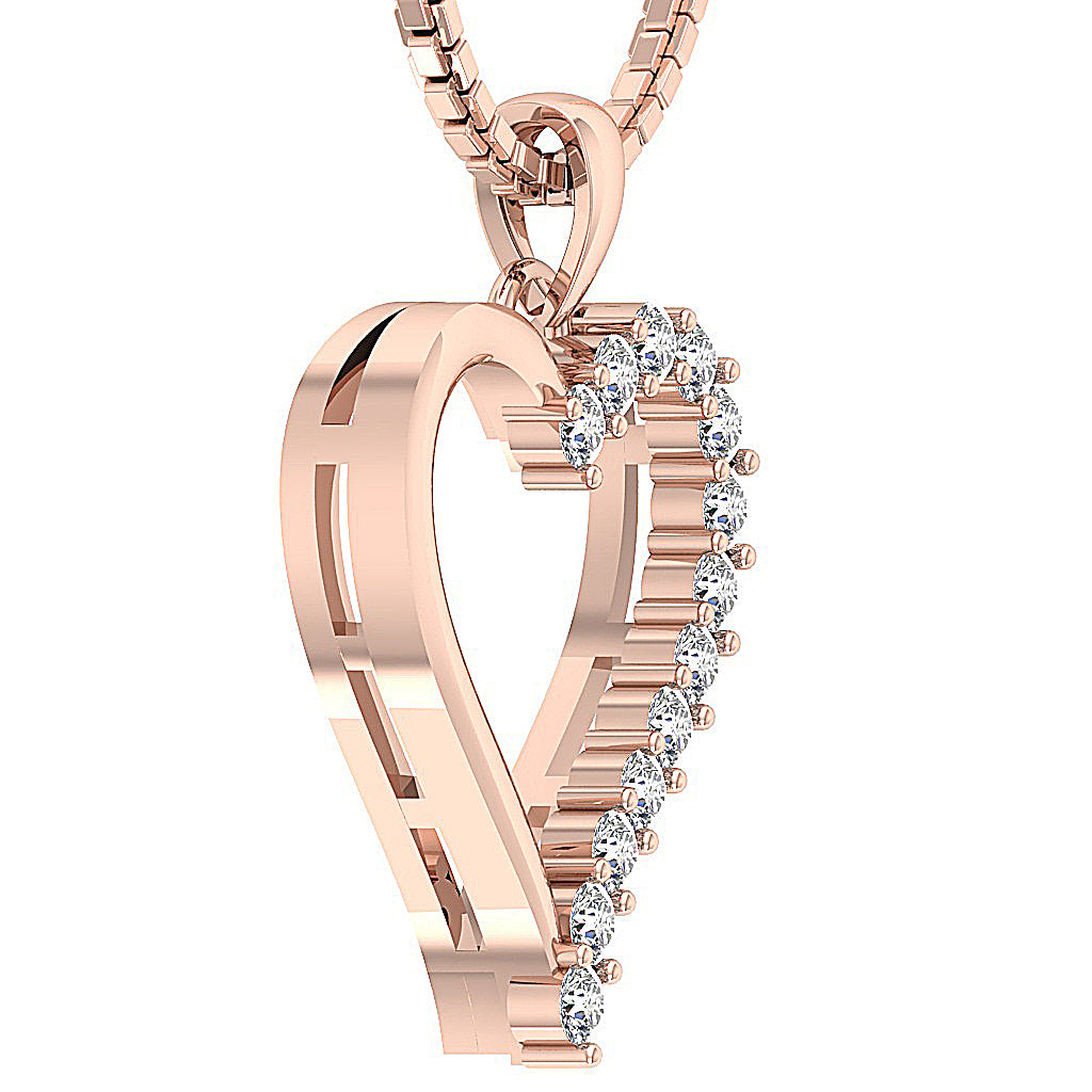 14kSolidGoldNaturalDiamondHeartPendant