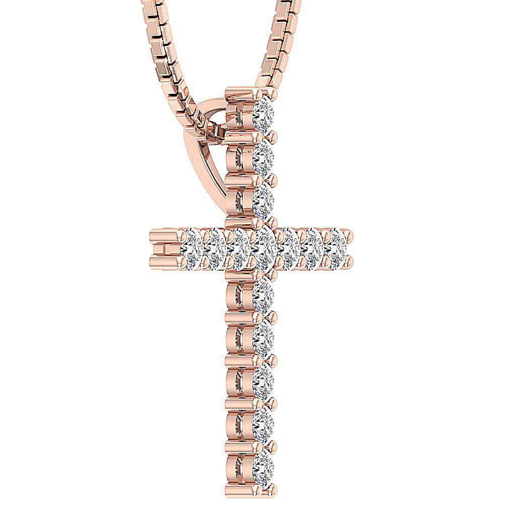 14kRoseGoldNaturalCutDiamondPendant