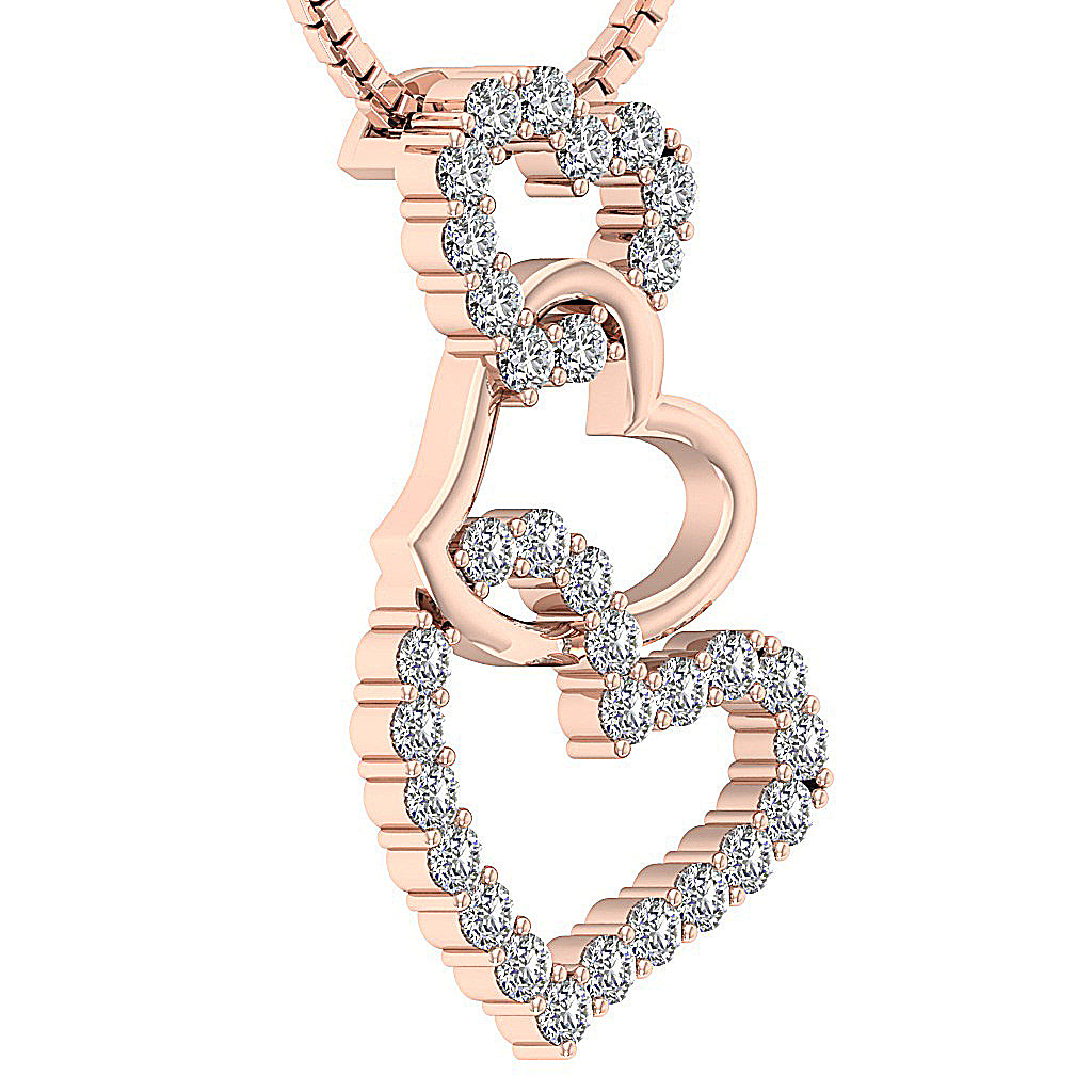 14kRoseGoldGenuineDiamondPendant