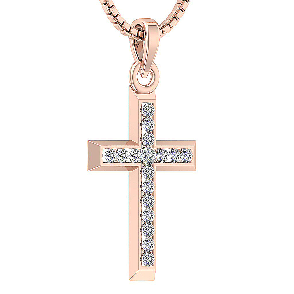 14kRoseGoldNaturalCutDiamondPendant