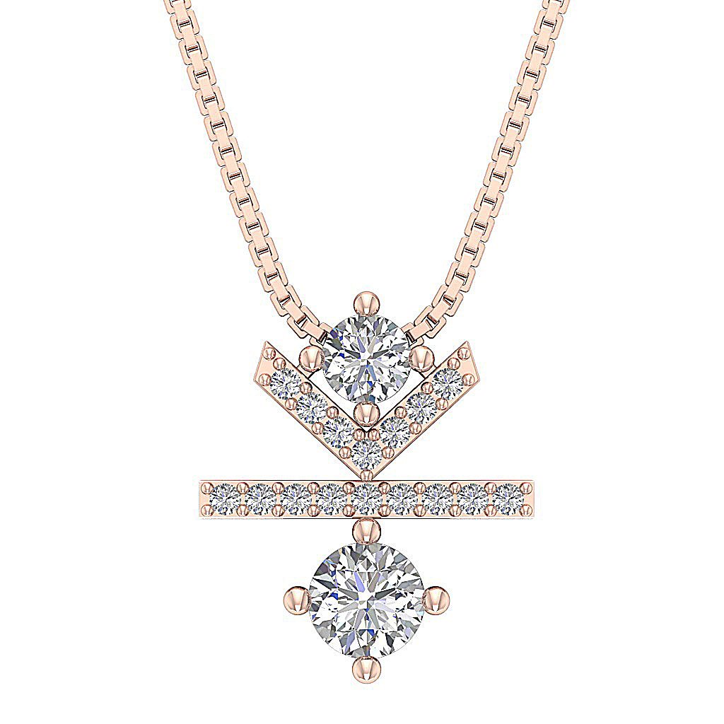 SI1/I1 G 0.85 Carat Genuine Diamond 14k/18k Solid Gold Unique Fashion Pendant